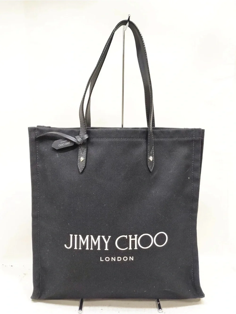 Jimmy Choo Black Canvas Tote Bag